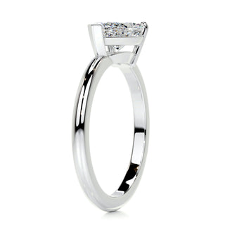 Brilliant 1.0ct pear solitaire moissanite ring front view