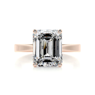 4.0ct Emerald Cut Solitaire Moissanite Diamond Engagement Ring