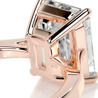 4.0ct Emerald Cut Solitaire Moissanite Diamond Engagement Ring