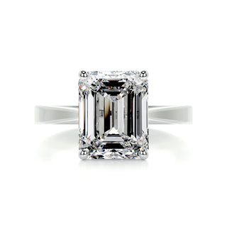 4.0ct Emerald Cut Solitaire Moissanite Diamond Engagement Ring