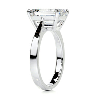4.0ct Emerald Cut Solitaire Moissanite Diamond Engagement Ring
