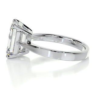4.0ct Emerald Cut Solitaire Moissanite Diamond Engagement Ring