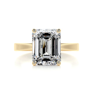 4.0ct Emerald Cut Solitaire Moissanite Diamond Engagement Ring