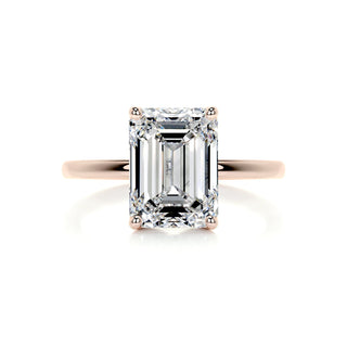 3.0ct Emerald Cut Solitaire Moissanite Diamond Engagement Ring