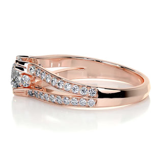 1.0 CT Round Cut Split Shank Diamond Moissanite Engagement Ring