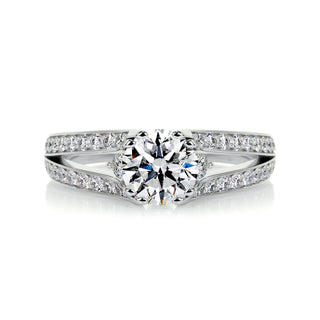 1.0 CT Round Cut Split Shank Diamond Moissanite Engagement Ring