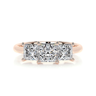 1.5ct Princess Cut Three Stone Diamond Moissanite Engagement Ring