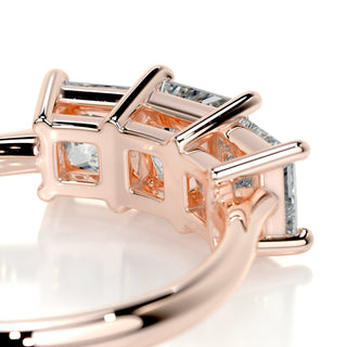 1.5ct Princess Cut Three Stone Diamond Moissanite Engagement Ring
