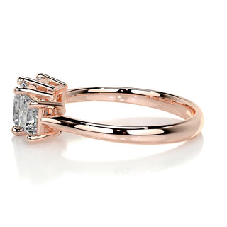 1.5ct Princess Cut Three Stone Diamond Moissanite Engagement Ring