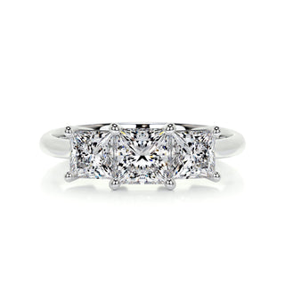 1.5ct Princess Cut Three Stone Diamond Moissanite Engagement Ring