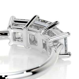 1.5ct Princess Cut Three Stone Diamond Moissanite Engagement Ring