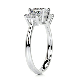 1.5ct Princess Cut Three Stone Diamond Moissanite Engagement Ring