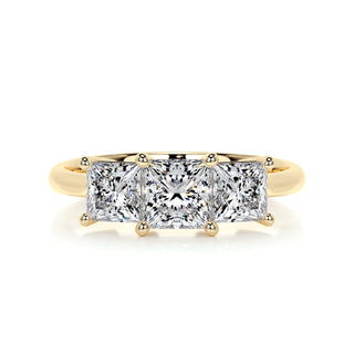 1.5ct Princess Cut Three Stone Diamond Moissanite Engagement Ring