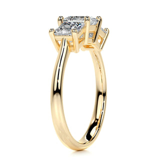 1.5ct Princess Cut Three Stone Diamond Moissanite Engagement Ring