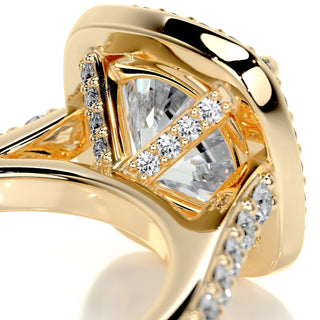 Stunning 2.0ct cushion halo moissanite ring front view