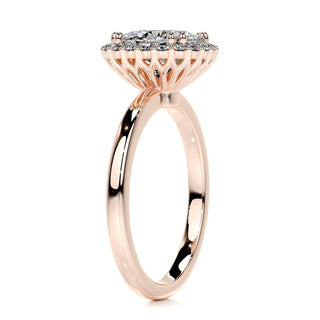 2.0ct Cushion Cut Halo Solitaire Moissanite Diamond Engagement Ring