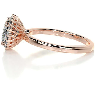 2.0ct Cushion Cut Halo Solitaire Moissanite Diamond Engagement Ring