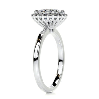 2.0ct Cushion Cut Halo Solitaire Moissanite Diamond Engagement Ring
