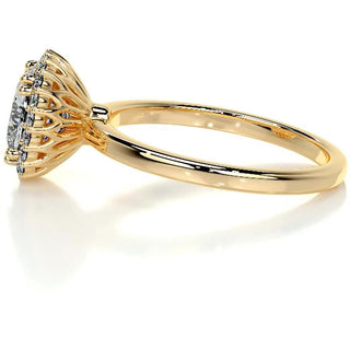 2.0ct Cushion Cut Halo Solitaire Moissanite Diamond Engagement Ring