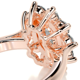 1.0 CT Oval Cut Flower Halo Diamond Moissanite Engagement Ring