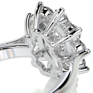 1.0 CT Oval Cut Flower Halo Diamond Moissanite Engagement Ring