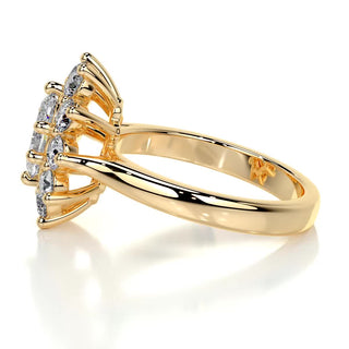 1.0 CT Oval Cut Flower Halo Diamond Moissanite Engagement Ring