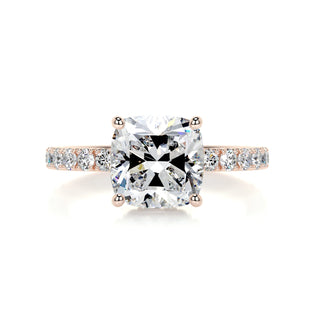 Sparkling 2.0ct cushion hidden halo moissanite ring front view image 3