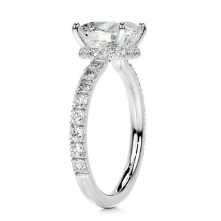 Sparkling 2.0ct cushion hidden halo moissanite ring sparkle close up image 2