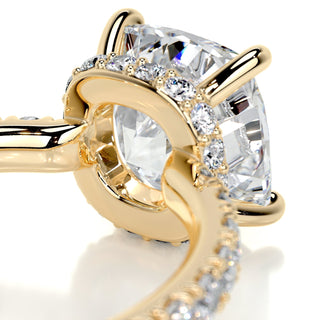 Sparkling 2.0ct cushion hidden halo moissanite ring front view image 4