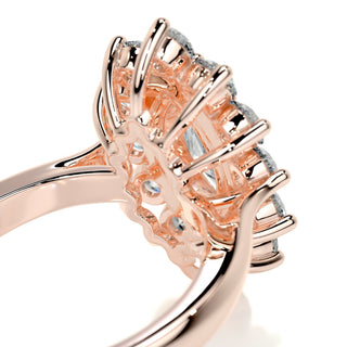 1.0 CT Marquise Halo Solitaire Moissanite Diamond Engagement Ring