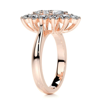 1.0 CT Marquise Halo Solitaire Moissanite Diamond Engagement Ring