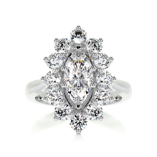 1.0 CT Marquise Halo Solitaire Moissanite Diamond Engagement Ring