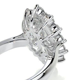 1.0 CT Marquise Halo Solitaire Moissanite Diamond Engagement Ring