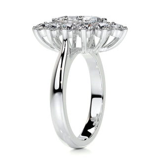 1.0 CT Marquise Halo Solitaire Moissanite Diamond Engagement Ring