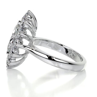 1.0 CT Marquise Halo Solitaire Moissanite Diamond Engagement Ring