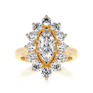 1.0 CT Marquise Halo Solitaire Moissanite Diamond Engagement Ring