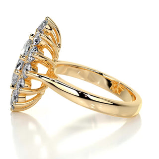 1.0 CT Marquise Halo Solitaire Moissanite Diamond Engagement Ring