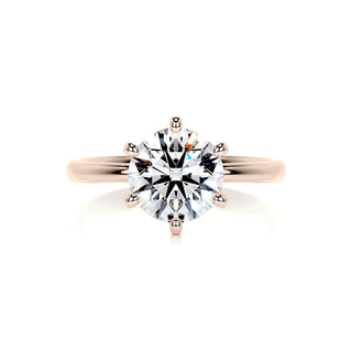 Graceful 2.0ct round solitaire moissanite ring front view