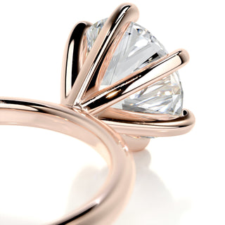 Timeless 2.0ct round solitaire moissanite ring angled view showing its sparkle