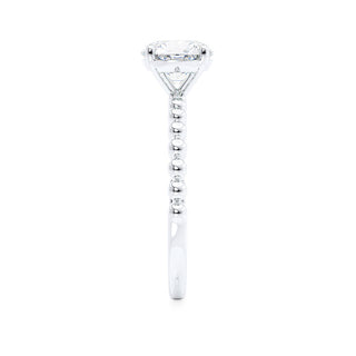 Sparkling 1.0ct round solitaire moissanite ring side profile view image 8