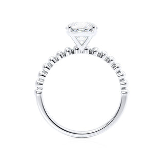 Sparkling 1.0ct round solitaire moissanite ring close up of the setting image 6