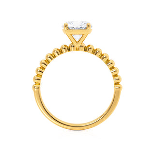 Modern 1.0ct round solitaire moissanite ring side profile view image 2