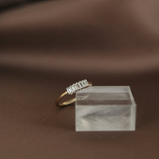 0.42ct 7 Stone Baguette Cut Moissanite Diamond Wedding Band