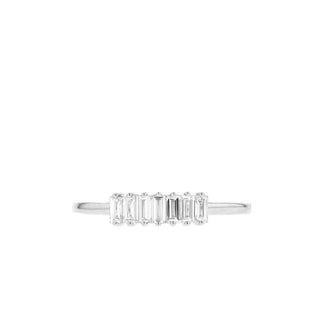 0.42ct 7 Stone Baguette Cut Moissanite Diamond Wedding Band