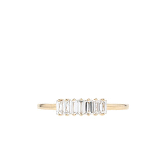 0.42ct 7 Stone Baguette Cut Moissanite Diamond Wedding Band