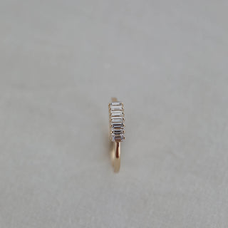 0.42ct 7 Stone Baguette Cut Moissanite Diamond Wedding Band