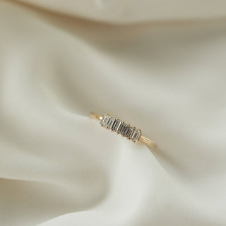 0.42ct 7 Stone Baguette Cut Moissanite Diamond Wedding Band