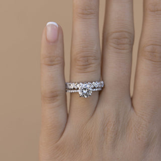 0.44ct Baguette And Round Half Eternity Moissanite Diamond Wedding Band