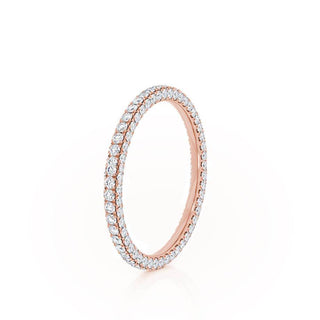 Sparkling 0.49ct round full eternity moissanite wedding band side profile view