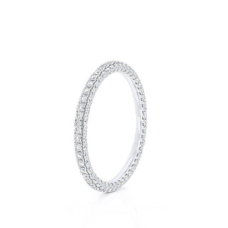 Vintage 0.49ct round full eternity moissanite wedding band side profile view